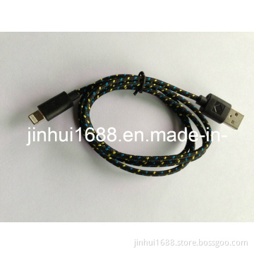 8pin Lightnigh Fabric Knitted USB Cable for iPhone5